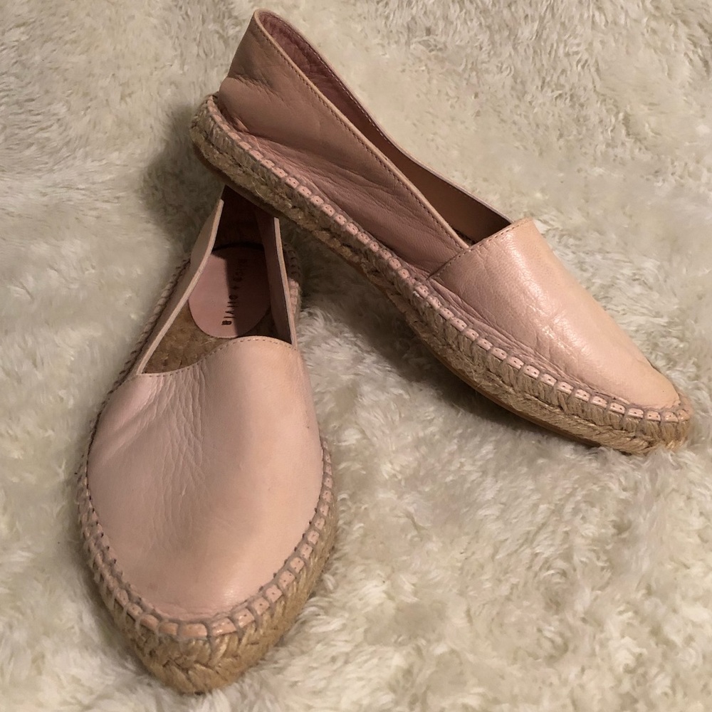 Alicia and Olivia Nappa Leather Espadrille Sz 7/37